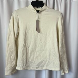 NWT SHEIN DAZY Pale Yellow Cream Neutral Mock Neck Sweater Size Medium